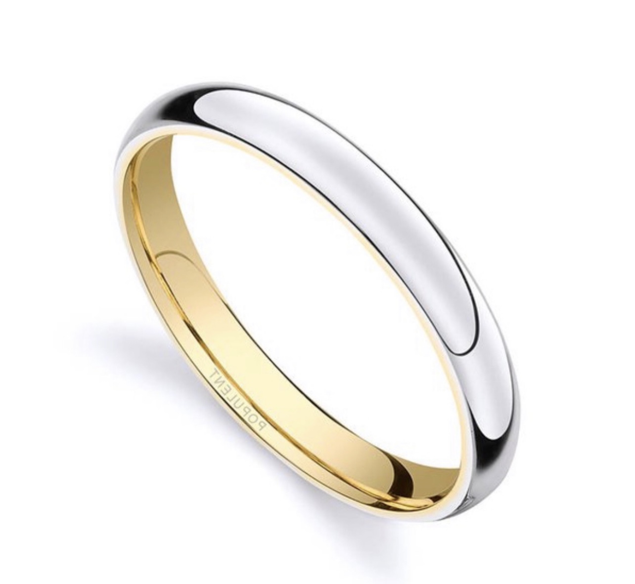 Обручальное кольцо из платины и золота(3,0 мм.)
