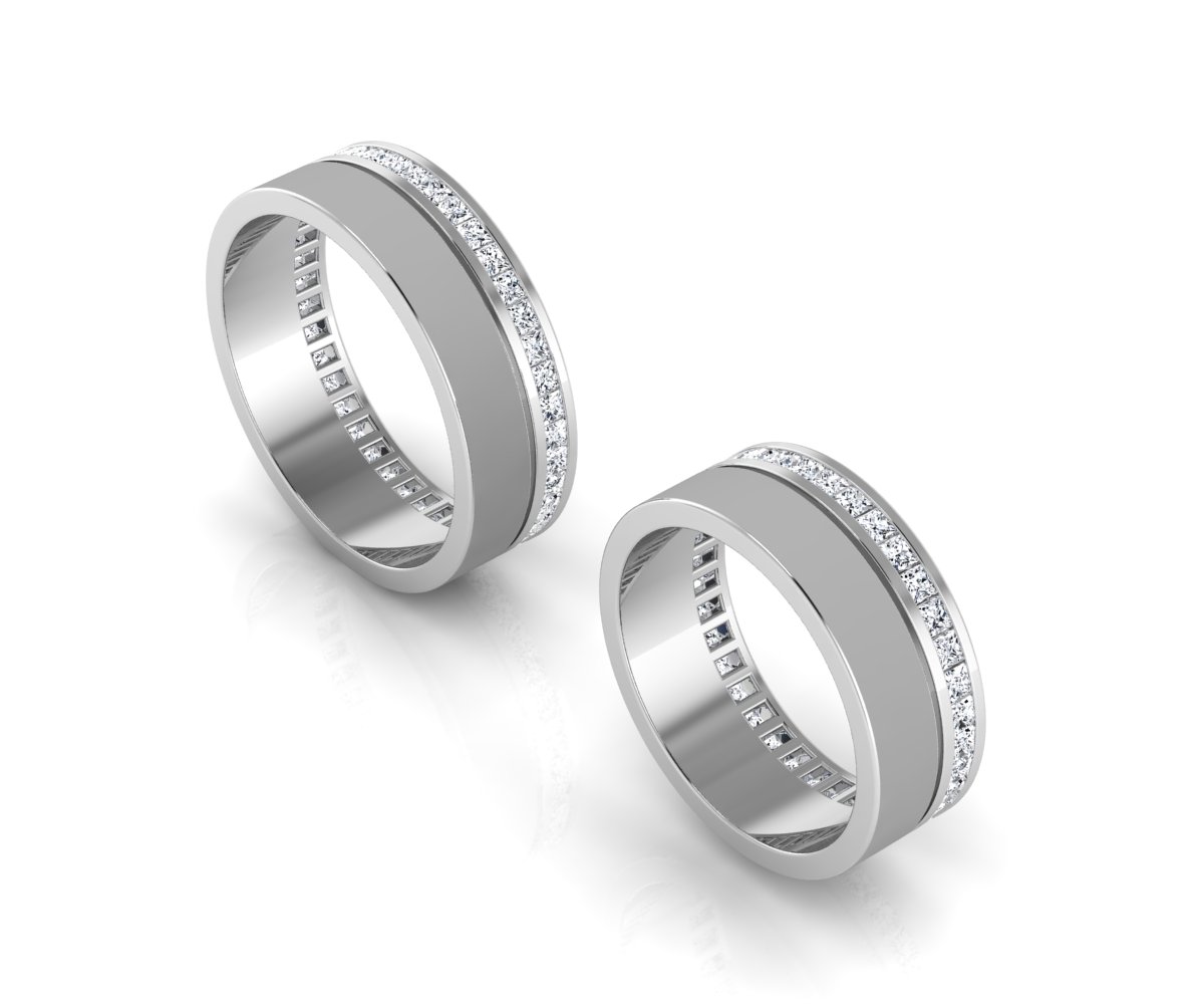 Обручальные кольца с бриллиантами(2,10 ct.) из платины 950 пробы 