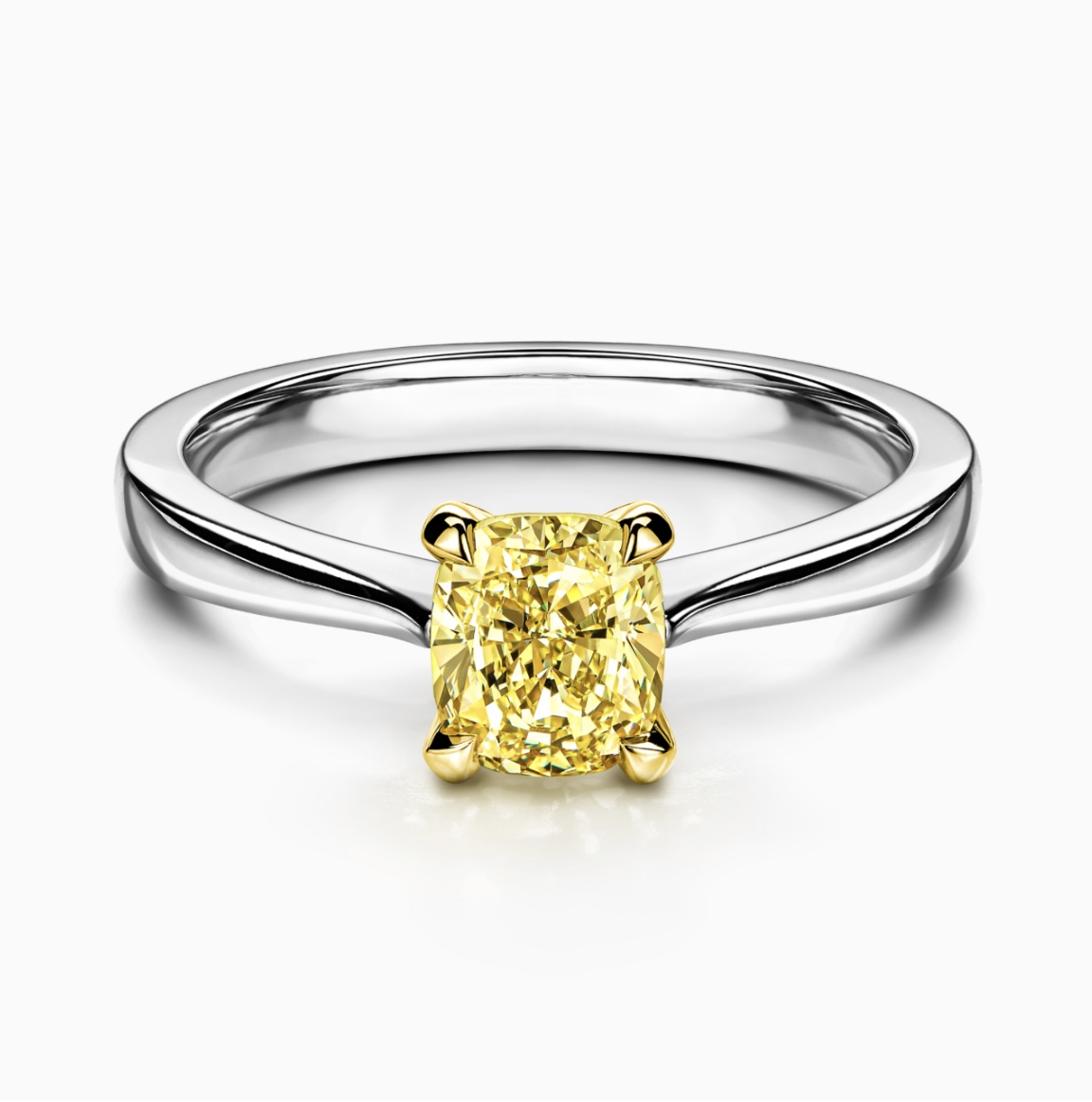 Кольцо с жёлтым бриллиантом(0,90 ct.) из платины 950 пробы