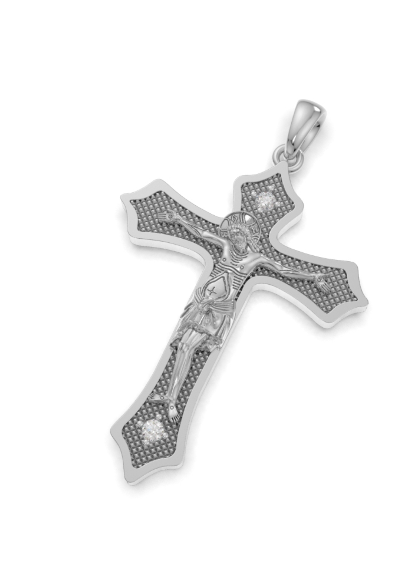 Православный крест из платины с бриллиантами