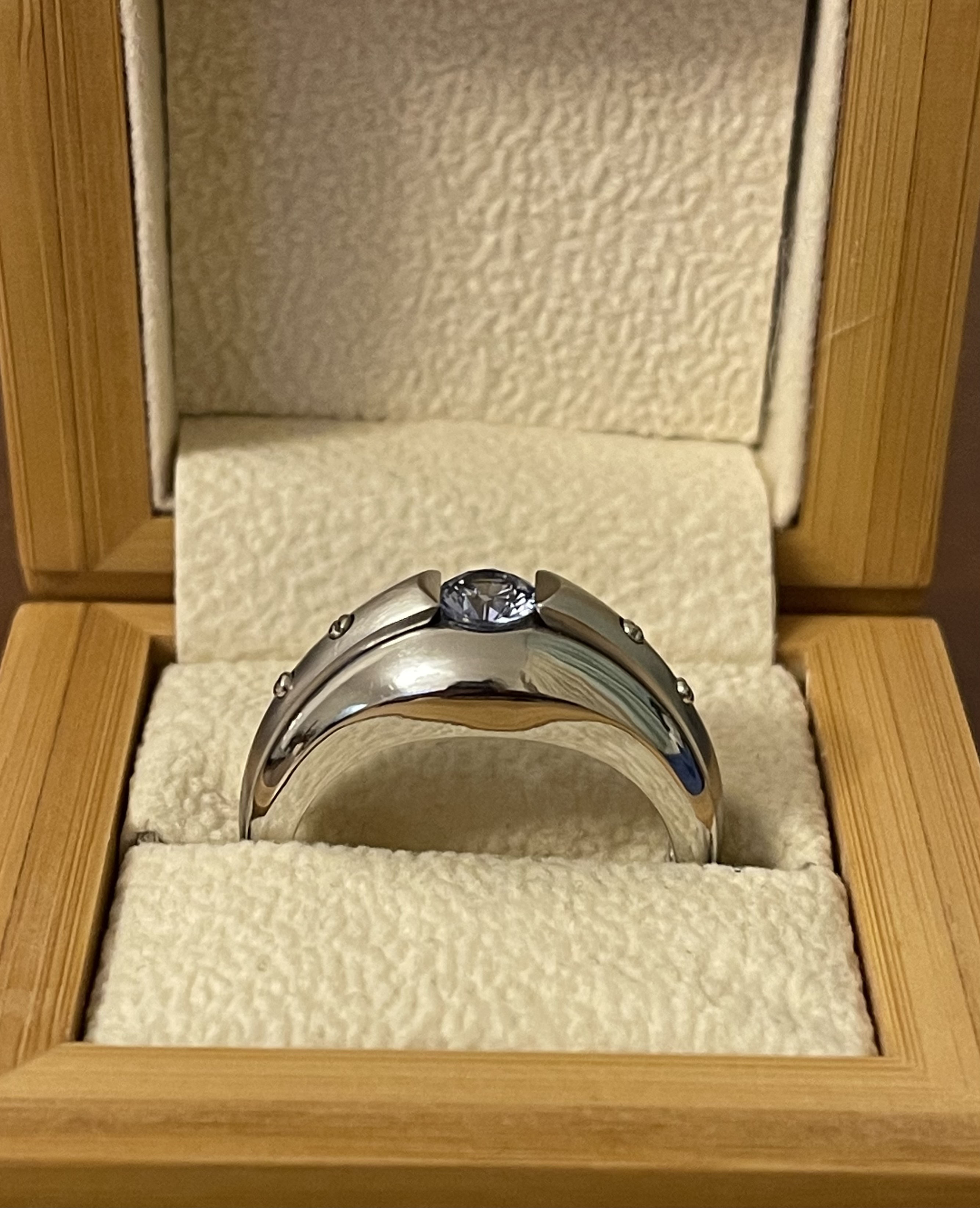 Мужское кольцо с сапфиром(0,90 ct.) из платины 950 пробы