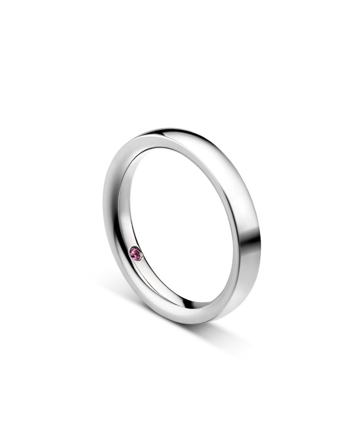 Обручальное кольцо с рубином(0,004 ct.) из платины 950 пробы 