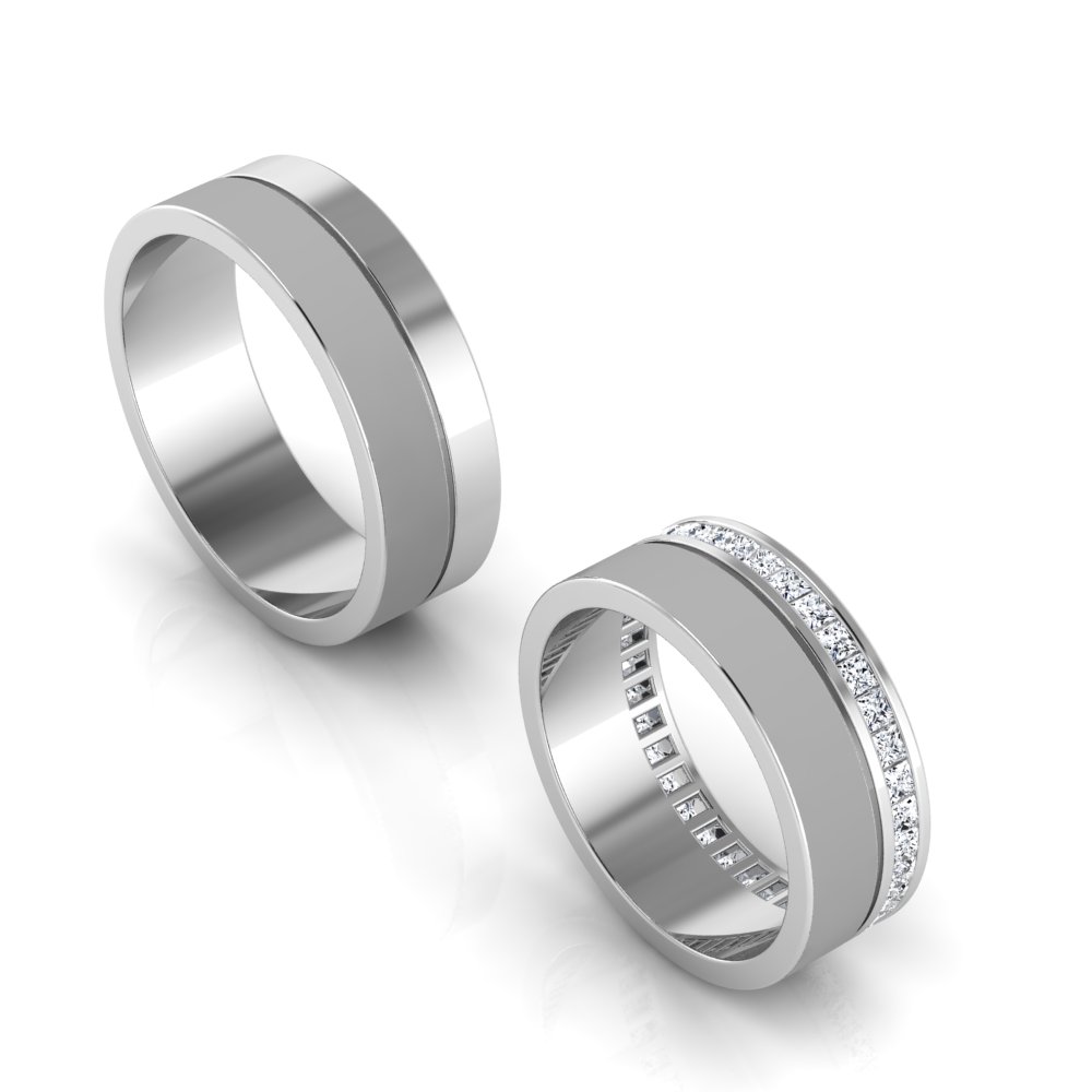 Обручальные кольца с бриллиантами( 0,90 ct.) из платины 950 пробы 