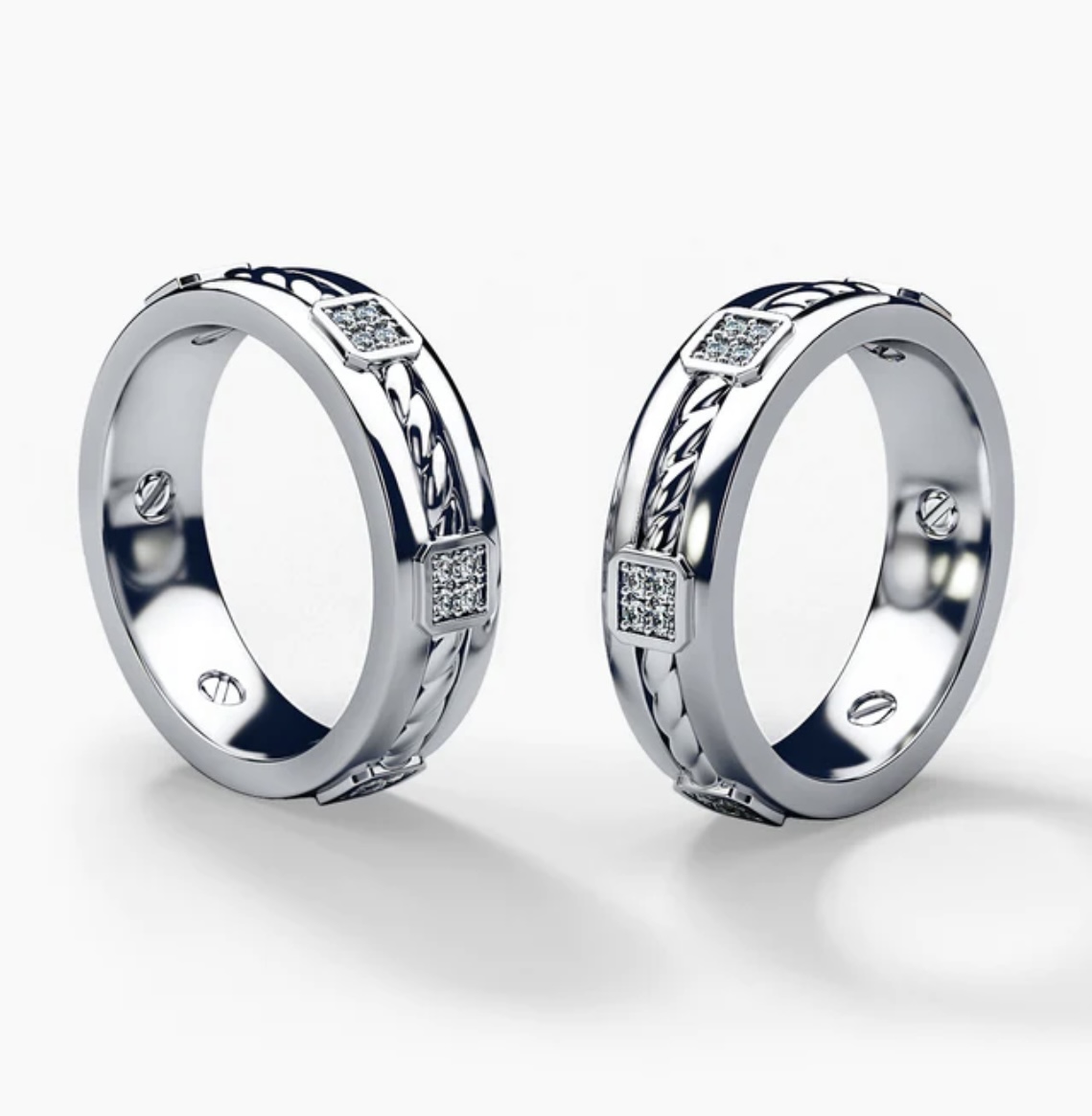 Обручальные кольца с бриллиантами(0,52 ct.) из платины 950