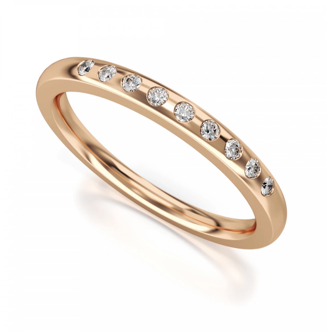 Обручальное кольцо с бриллиантами(0,09 ct.) из золота 585
