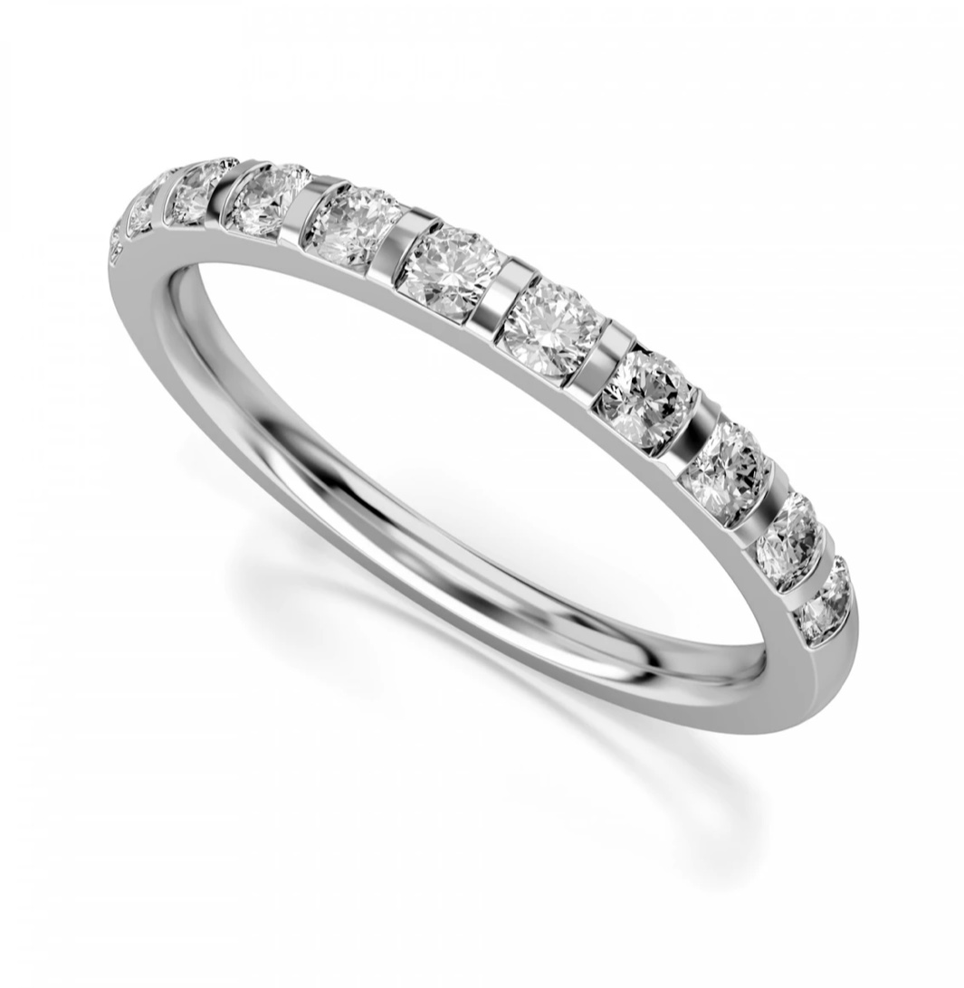 Обручальное кольцо с бриллиантами(0,33 ct.) из платины 950