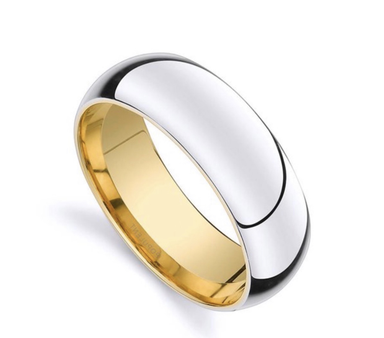 Обручальное кольцо из платины и золота(7,0 мм.)