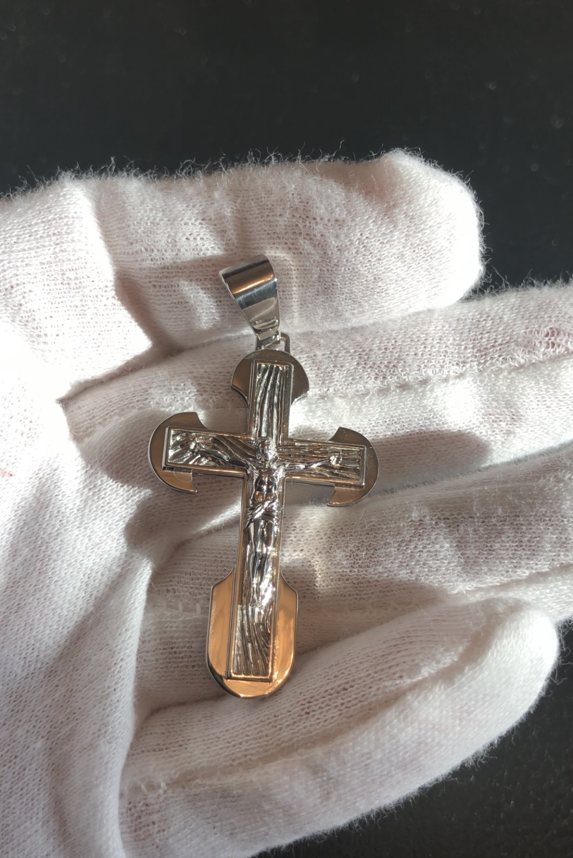 Православный крест из платины 950 пробы