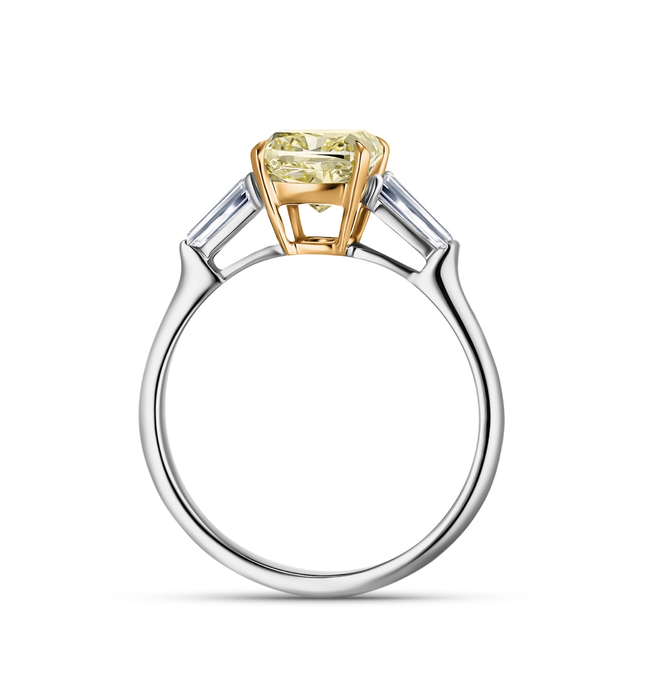 Кольцо с жёлтым бриллиантом(0,50 ct.) из платины 950 пробы