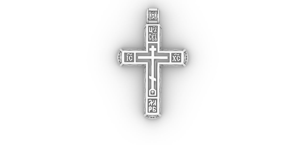 Православный крест из платины 950 пробы