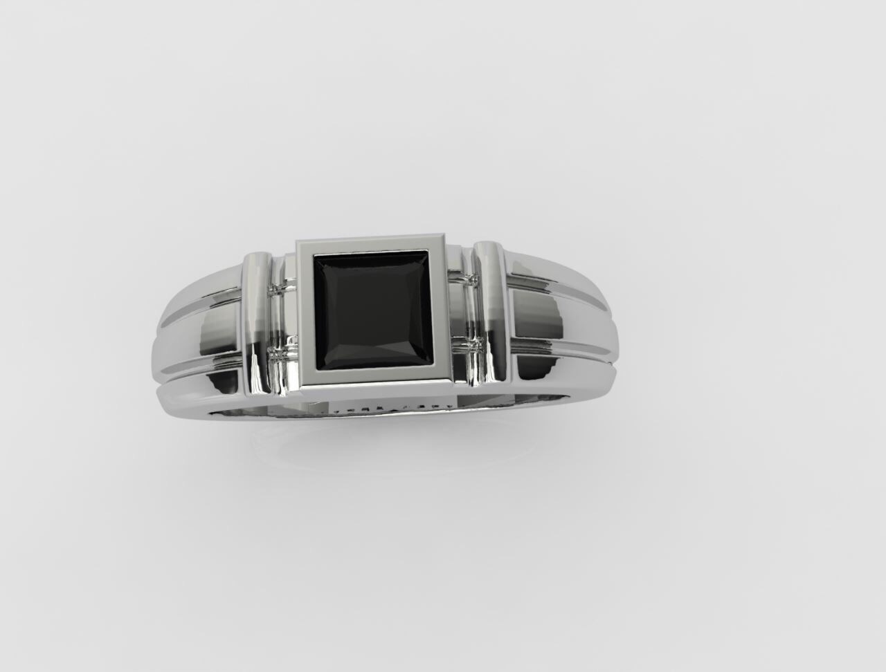 Мужской перстень с чёрным бриллиантом(0,60 ct.) из платины