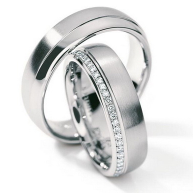 Обручальные кольца с бриллиантами(0,35 ct) из платины 