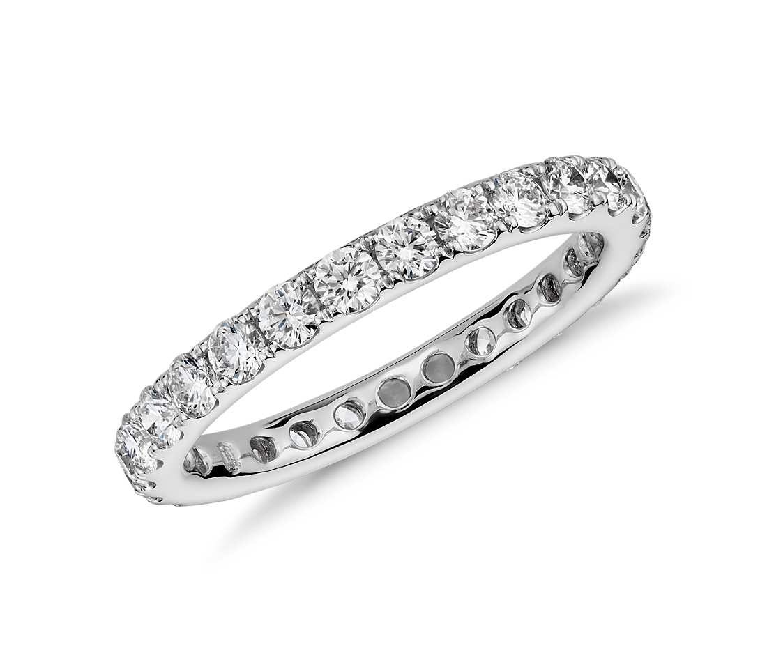Обручальное кольцо из платины с бриллиантами(0,92 ct.)