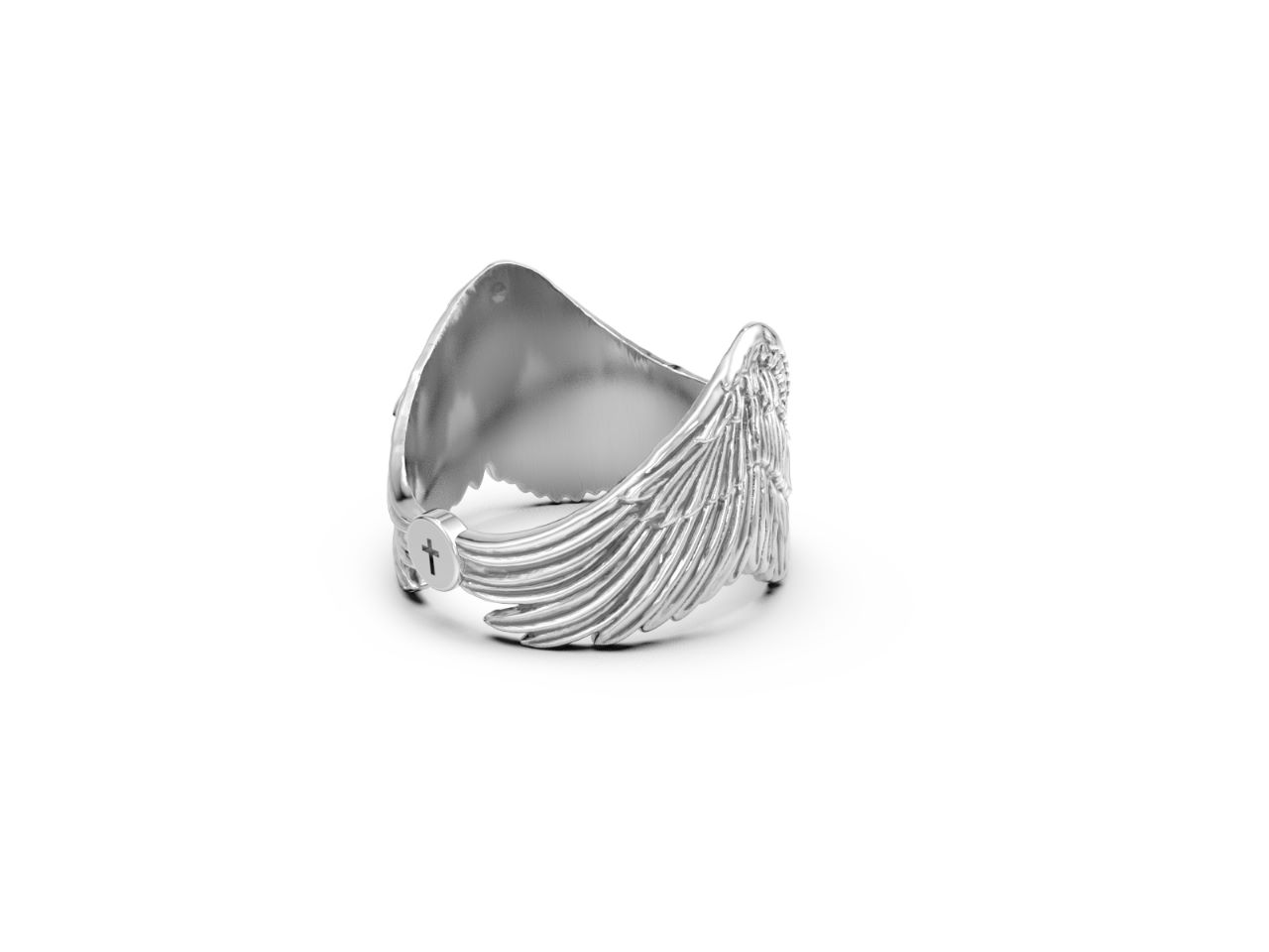Мужское кольцо «Крылья Ангела» из платины 950 пробы