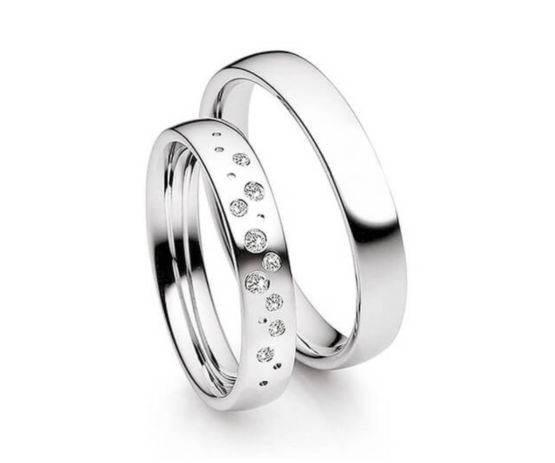 Обручальные кольца с бриллиантами(0,36 ct.) из платины 