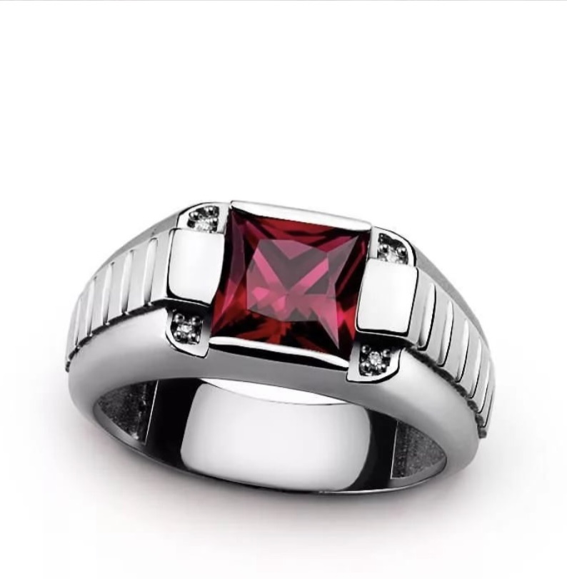 Мужское кольцо с рубином(2,40 ct.) из платины 950 пробы