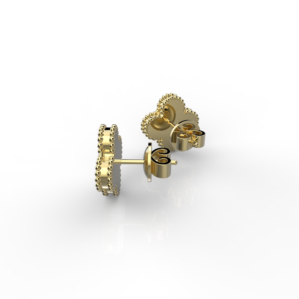 Серьги гвоздики из золота 750 пробы "Клевер"