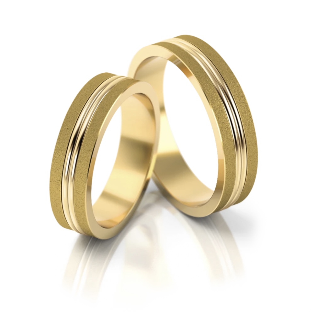 Обручальные кольца из жёлтого золота 750