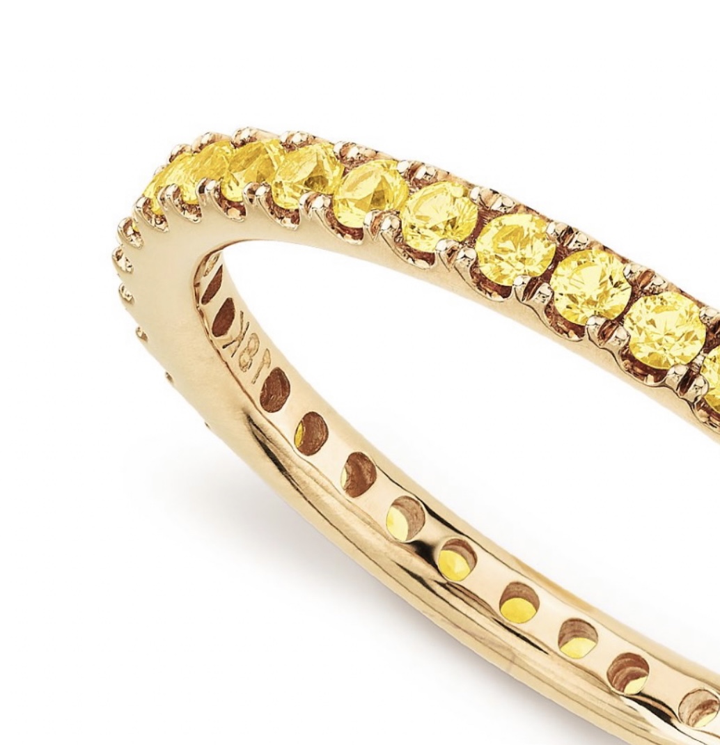 Обручальное кольцо с жёлтыми сапфирами(0,494 ct.) из золота 750 пробы 