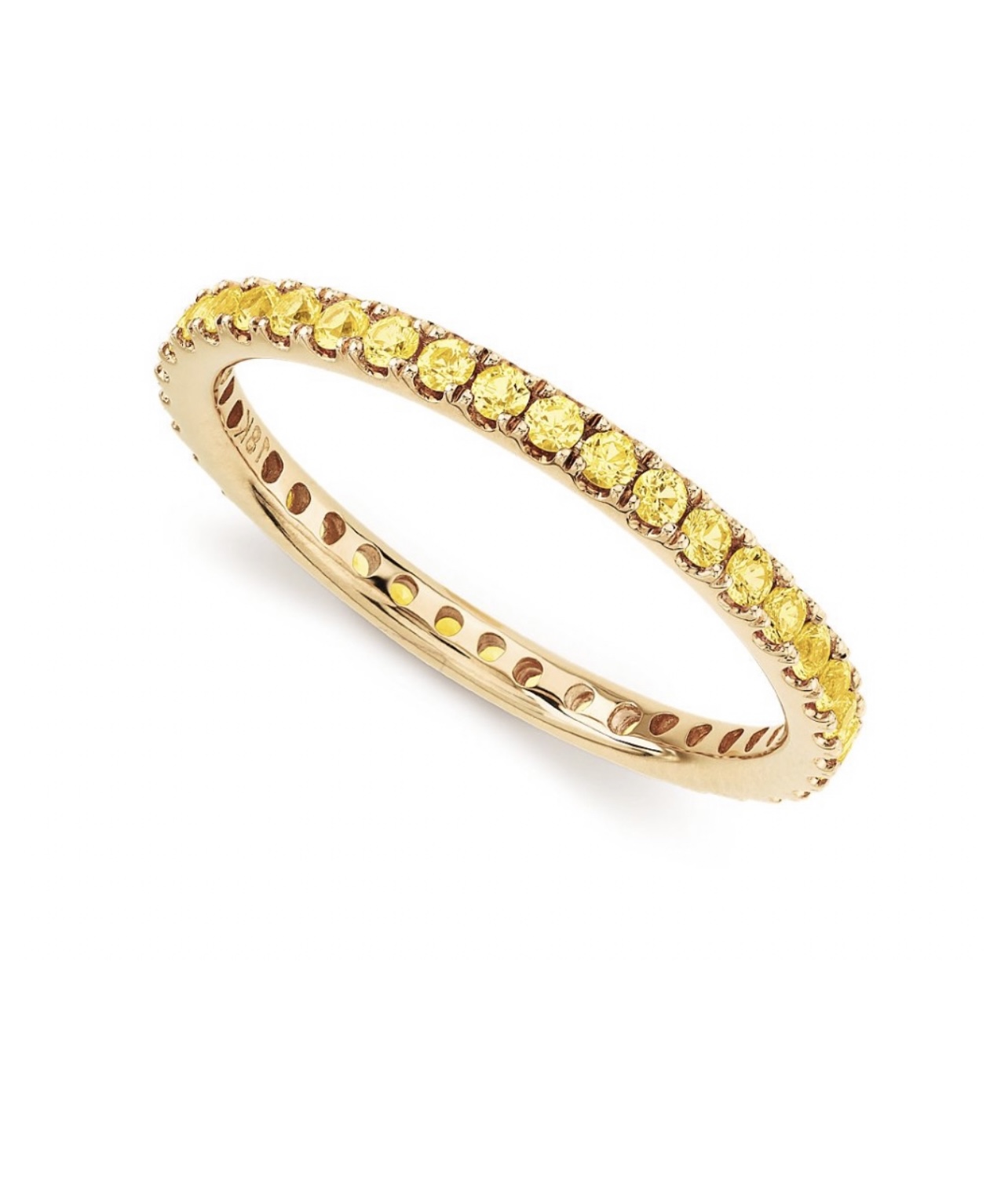 Обручальное кольцо с жёлтыми сапфирами(0,494 ct.) из золота 750 пробы 