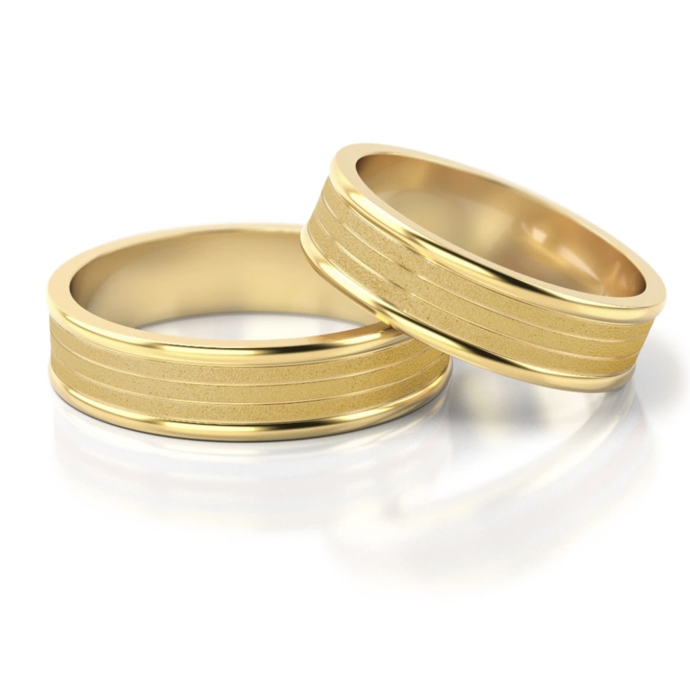 Обручальные кольца из жёлтого золота 750